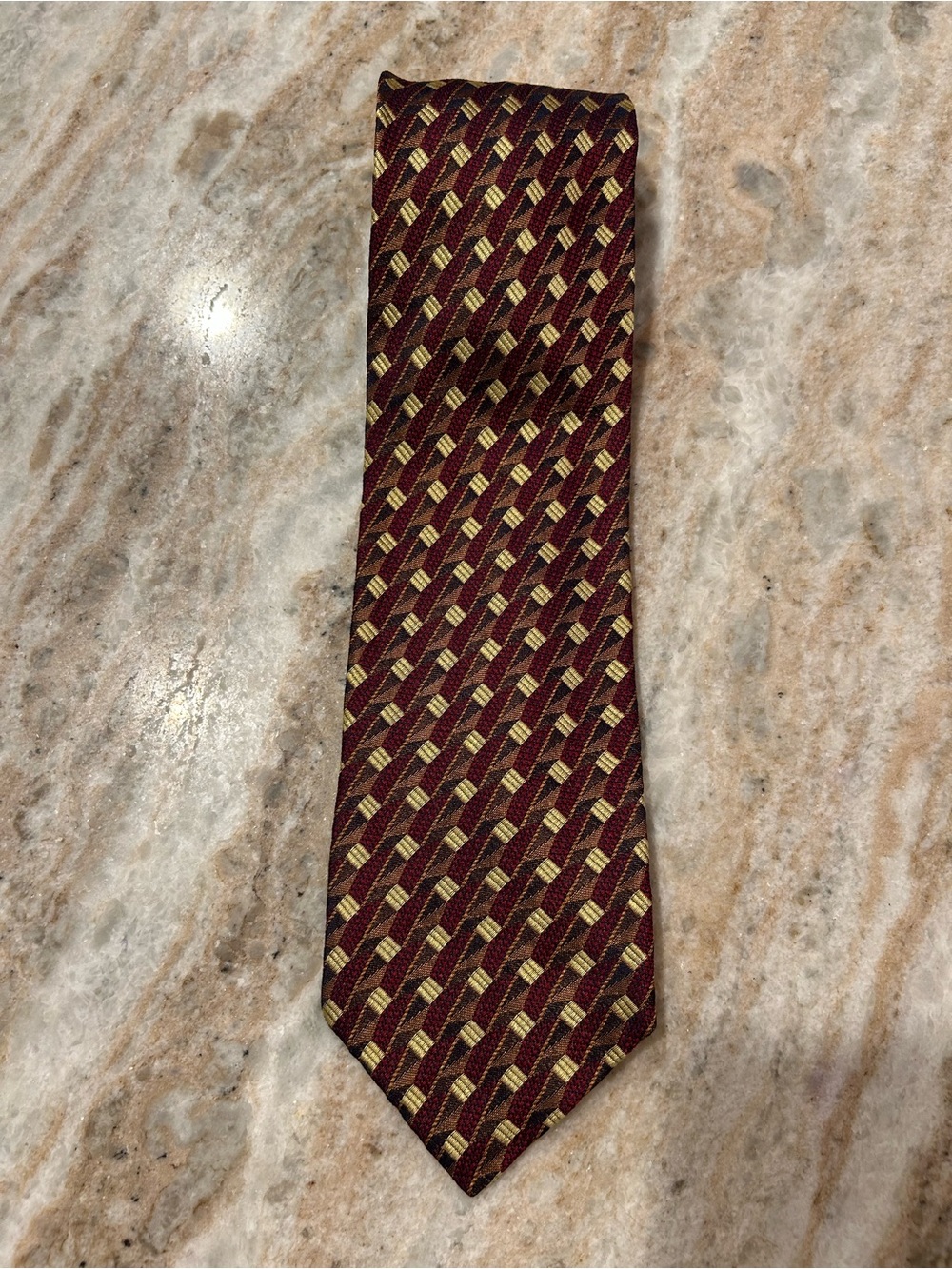 Men's Luxury Bolgheri 100% Italian Silk Tie Burgundy Necktie, Made In Italy